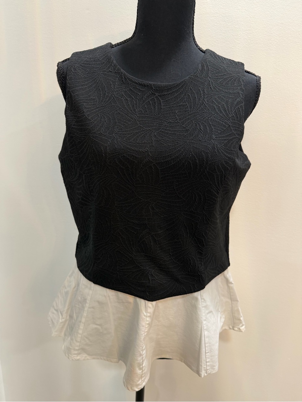 Sleeveless Black Peplum Tank Top